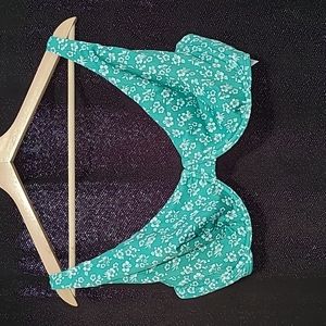 Women's Hollister Curvy High Apex Ribbed Underwire Bikini Top, size Large, green